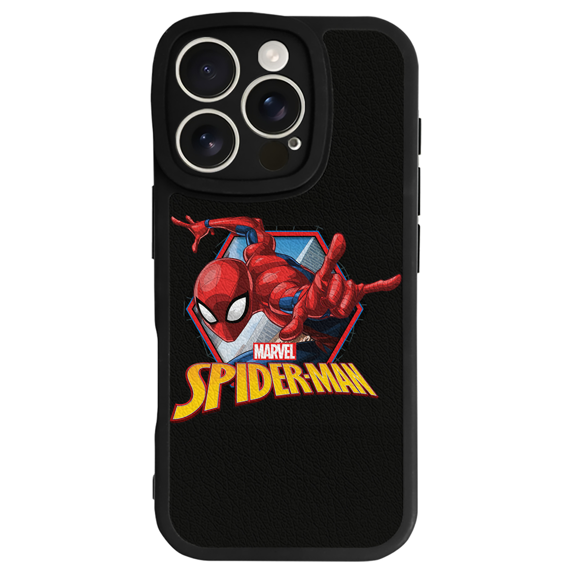 Spider Man スパイダーマン 【iPhone 16シリーズ対応】シリコンスマホケース（レザー調） 材質：シリコン